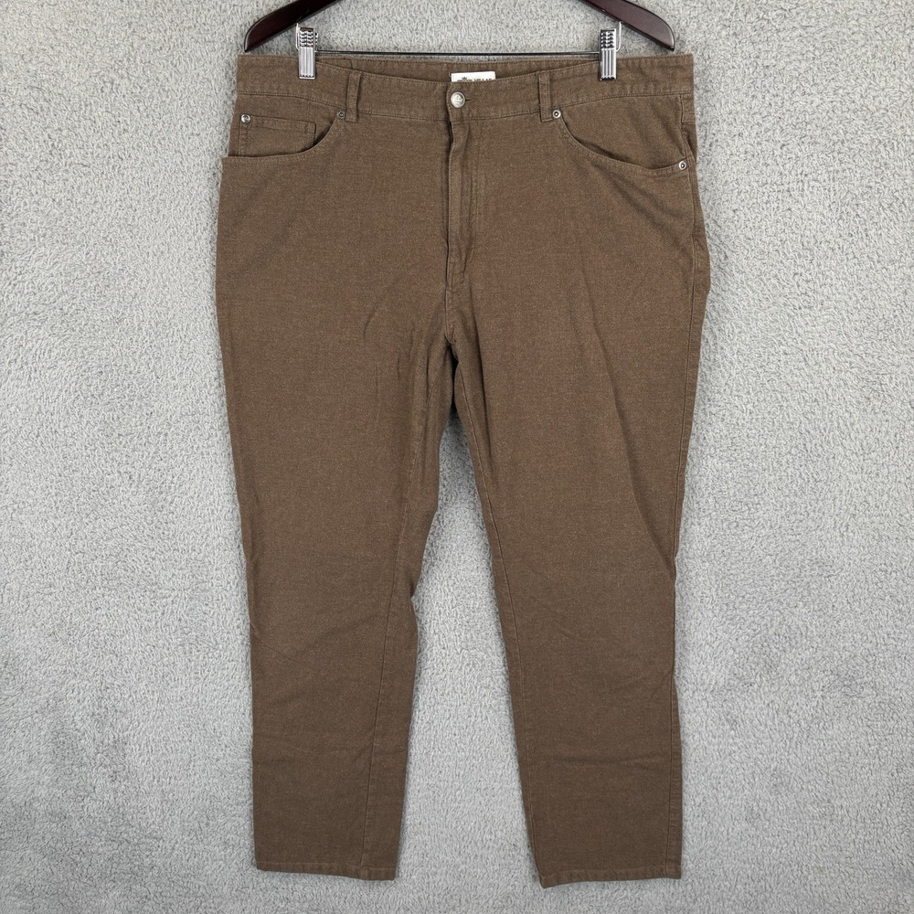 Peter Millar Cotton Flannel Five-Pocket Pant‎ Mens 38x30 Brown Stretch MF21BO1